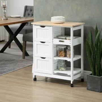 Kulinos Small Kitchen Island with Wheels