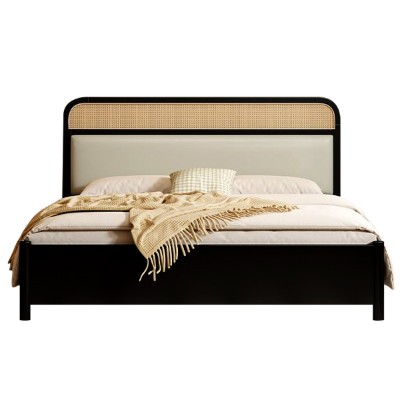 صورة كالما نوار – سرير بإطار خشب طبيعي ولوح رأسي من الخيزران