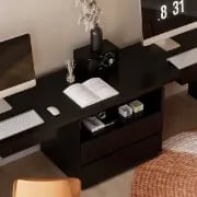 Picture of Clajy – Natural Wood Desk -Modern Desk with 4 Drawers & 1 Cabinet