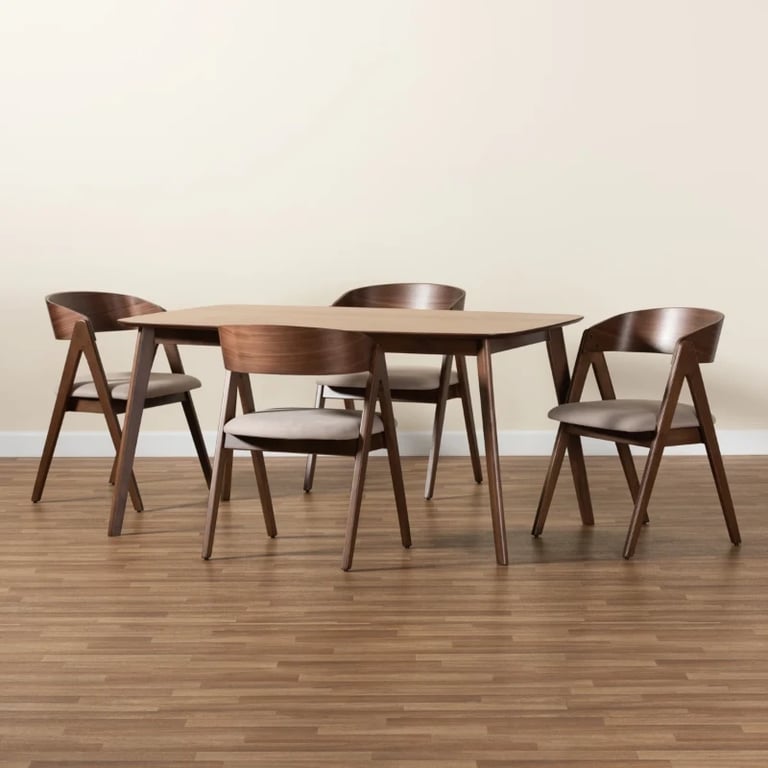 Norex Dining Set – Minimal Natural Wood Design