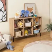 Levo – Modern Natural Wood 6-Cube Display Bookcase