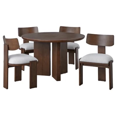 Calma Round Dining Set – Natural Wood