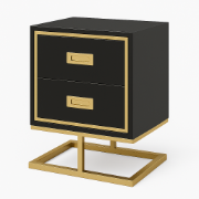 Picture of Earten Modern Black Nightstand - 2 drawers