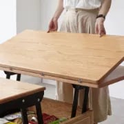 Picture of Perla Coffee Table – Natural Wood & Rattan with Storage Drawers