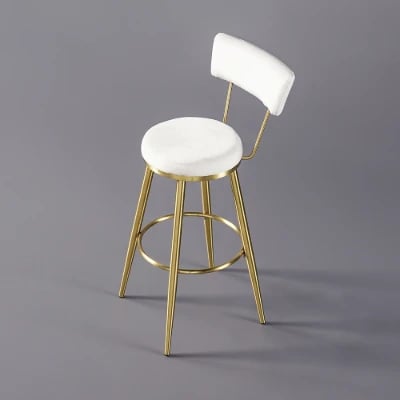 Élysée Bar Stool – Gold Frame with Padded Backrest