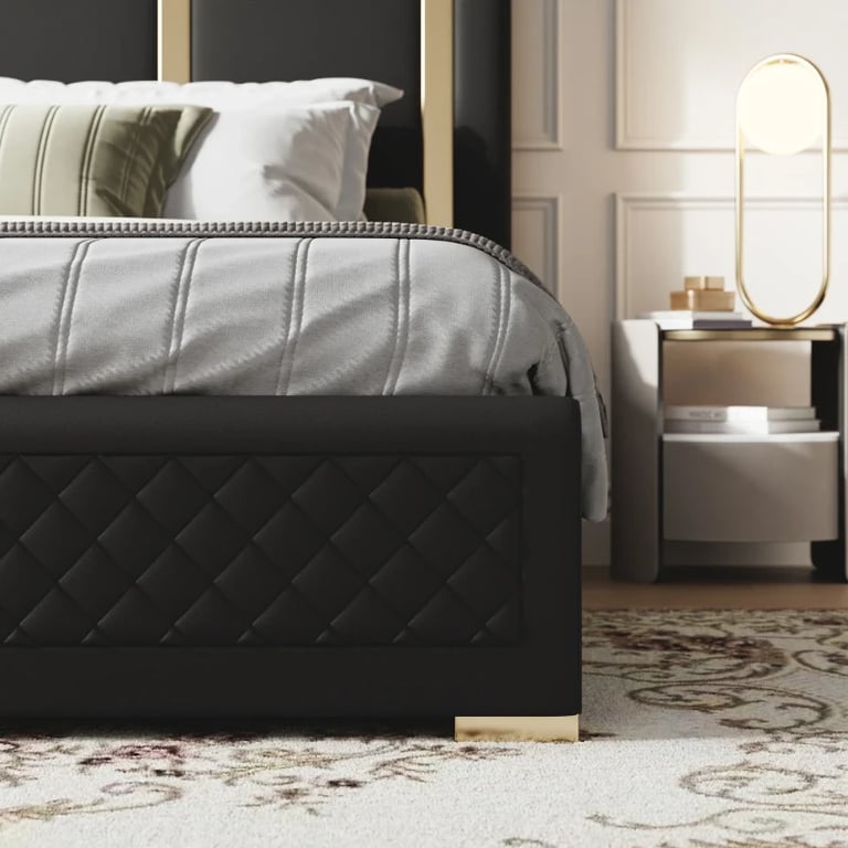 صورة سرير أوريليا لوكس  – أسود وذهبي