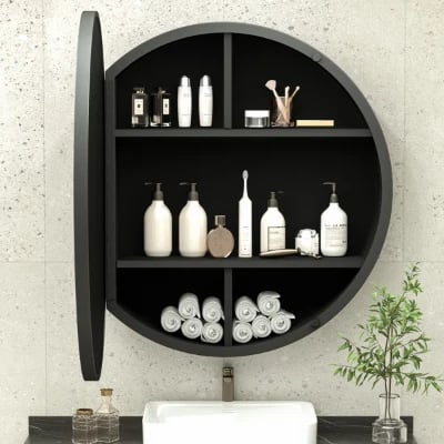 Picture of Streamlined round medicine cabinet Majiro