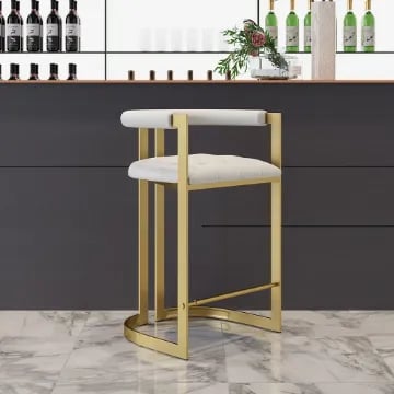Picture of Clément Bar Stool – Gold Frame with Tufted Seat