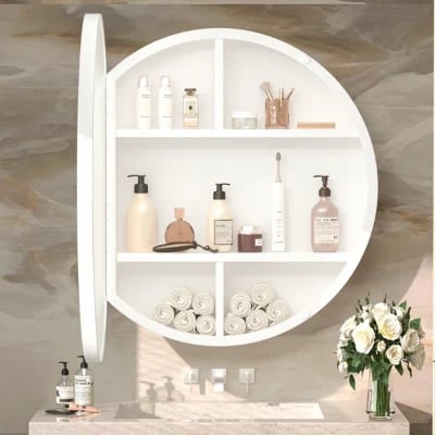 Picture of Streamlined round medicine cabinet Majiro