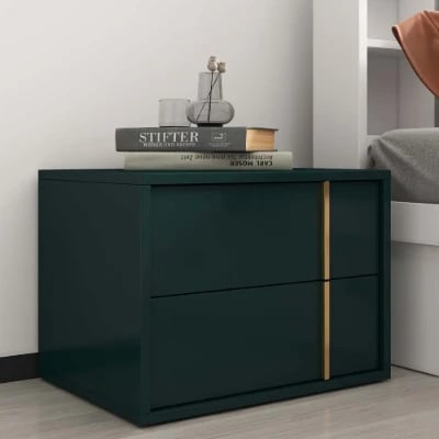 Picture of Kramzi Nightstand Natural wood - 2 drawers