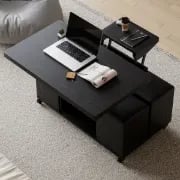 Picture of Landro  Natural Wood  Coffee Table with Drawers