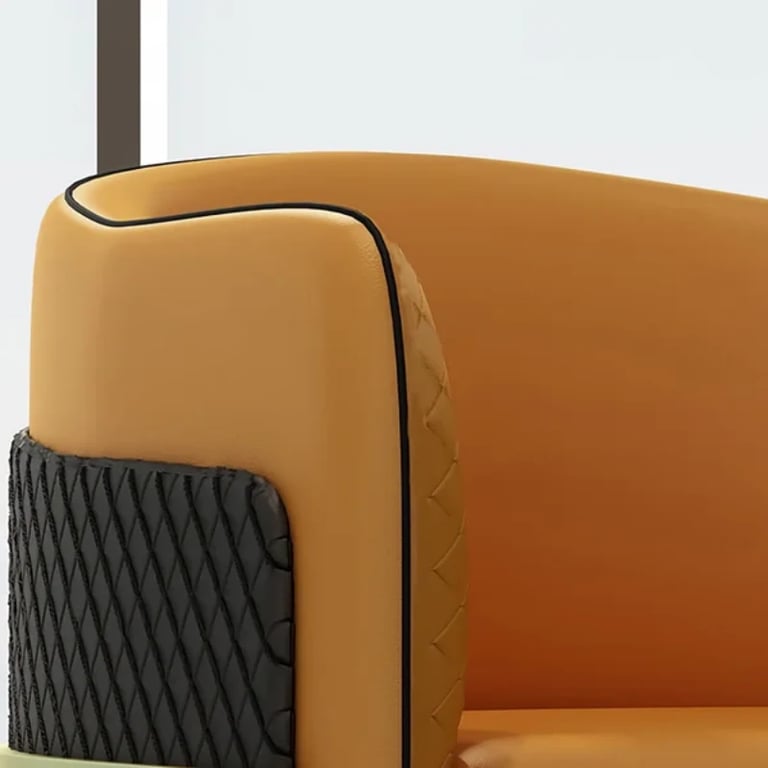 Picture of Zayra Accent Chair –  Leather with Gold Metal Base