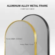 BEAUTYPEAK Wall Mounted Mirror, Bathroom Mirror, Black Vanity Wall Mirror w Metal Frame