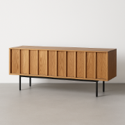 Picture of Leclair TV Unit – Natural Wood & Rattan with Sliding Doors