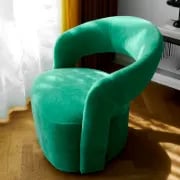 Picture of Patchie Patchwork Accent Chair – Soft Upholstery with Natural Wood Base