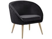 Picture of Divano Curved Accent Chair – Natural Wood with Plush Upholstery