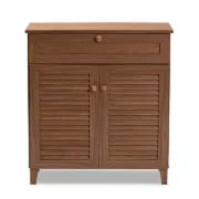 Dark Gray 12 Pairs Manufactured Wood Shoe Storage Cabinet