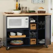 Moulden Small Kitchen Island with Wheels - Natural Wood