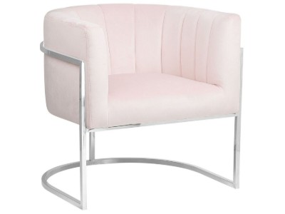 Picture of Arelia Modern Armchair – Natural Wood with Soft Fabric & Metal Legs