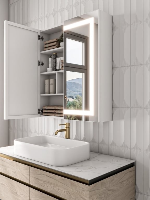 Picture of Lustra – LED Bathroom Mirror Cabinet with Multifunctional Storage