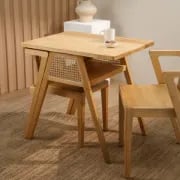 Picture of Navo Natural Wood Dining Set – Woven Backrest