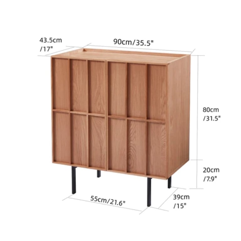 Picture of Keinna Sideboard Cabinet Natural Wood -  4 Shelves