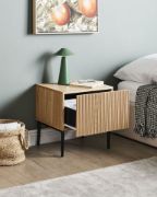 صورة Orlane – Natural Wood Bedside Table with Modern Design