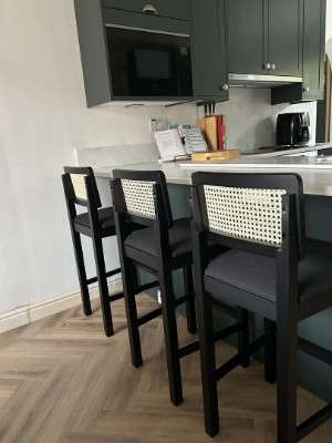 Picture of Rivano -Rattan Bar Dining Chair -Black Natural Wood Frame