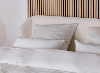 Picture of Levena Natural Wood Upholstered Bed