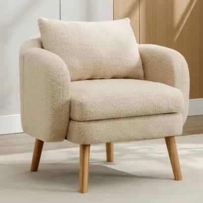 Picture of Velvera Velvet Armchair – Soft Comfort with Natural Wood Legs