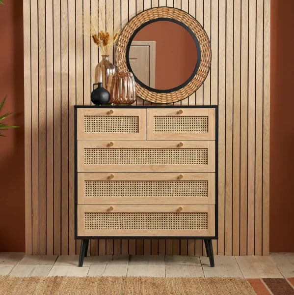 Picture of Liora –Chest in Natural Wood & Rattan