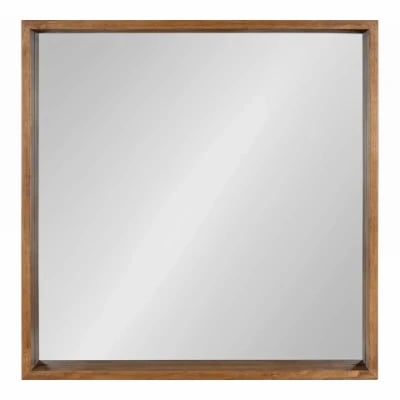 Kate and Laurel Hutton Rustic Wood Square Mirror