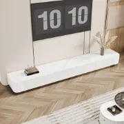 صورة مارلو - وحدة تلفزيون خشب طبيعي بقاعدة ذهبية وأدراج تخزين