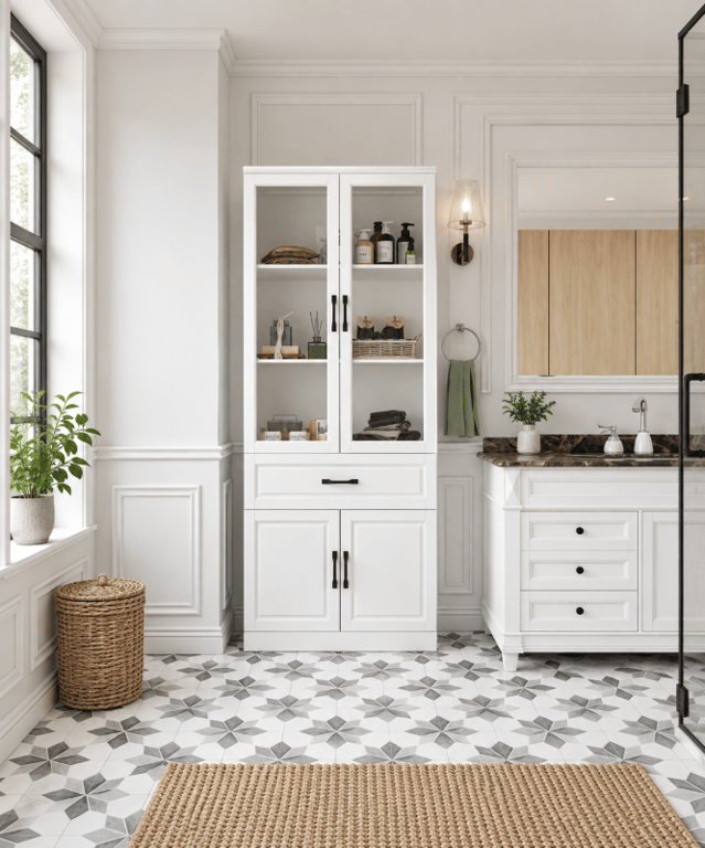 Picture of Razan Natural wood Bathroom cabinet