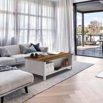 Learoy 4 Legs Coffee Table With Storage 