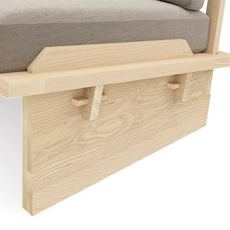 Picture of Wilson Classic Armchair – Natural Wood with Cushions