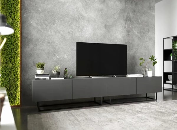 Picture of Noir TV Console – Modern Black Media Unit with Metal Frame