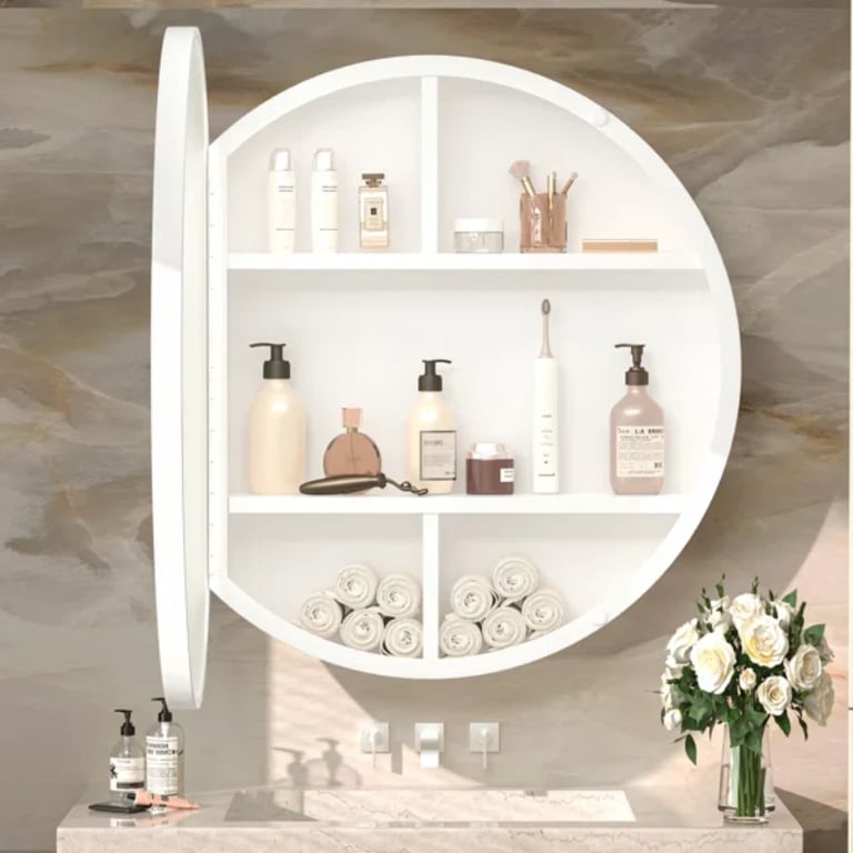 Picture of Streamlined round medicine cabinet Majiro