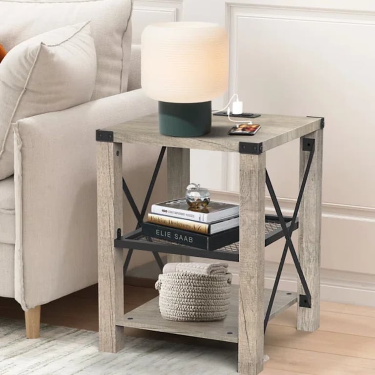 صورة طاولة جانبية خشب طبيعي -سيليا