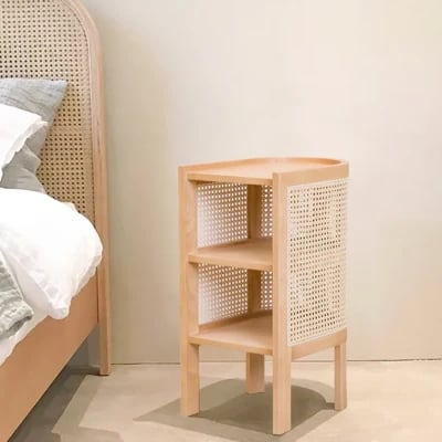 Picture of Klay Rattan Nightstand with natural wood