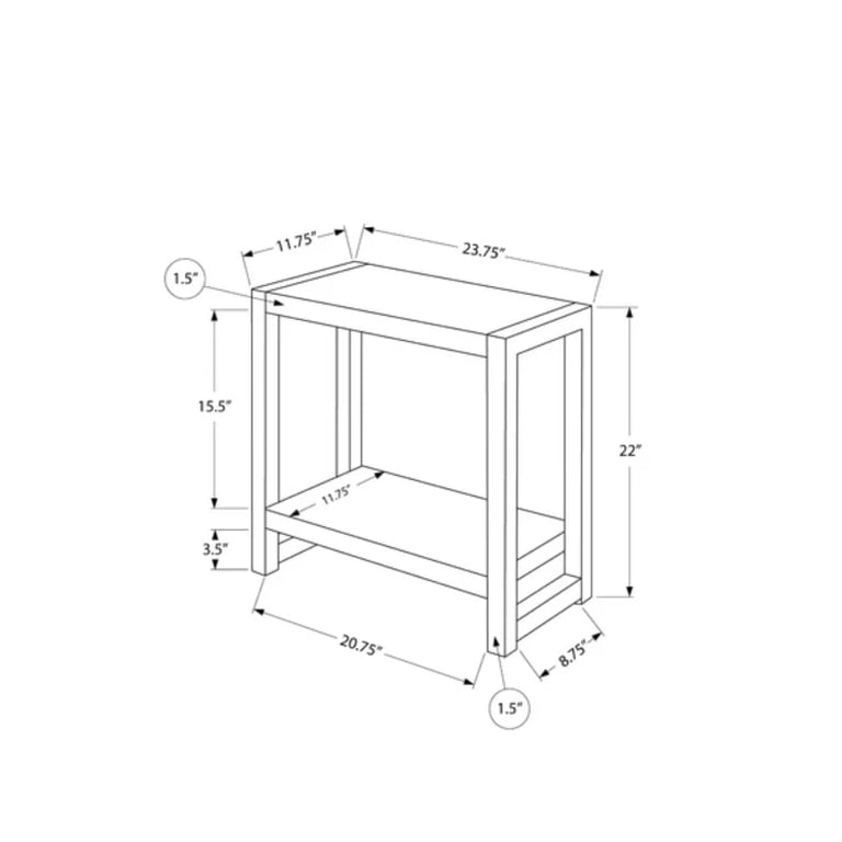 Picture of Brulotte Natural wood Side table - One shelf