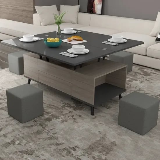 Picture of Smila Multifunctional Natural Wood Coffee table - 5 pieces