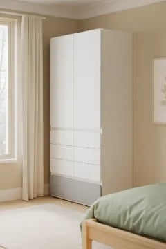 صورة أورو – دولاب شباب من الخشب الطبيعي ببابين وأدراج