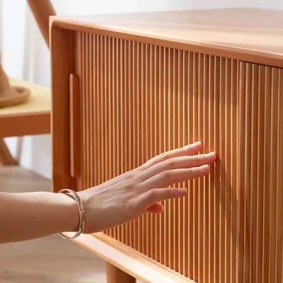 Liora – Slatted Natural Wood Storage Bench