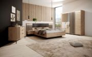 Picture of Sava Natural Wood Bedroom Set – Padded Headboard