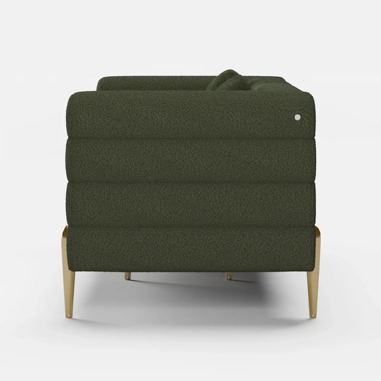 Verdi Sofa Set – Two Sofas in Modern Design made of Natural Wood with Gold Legs