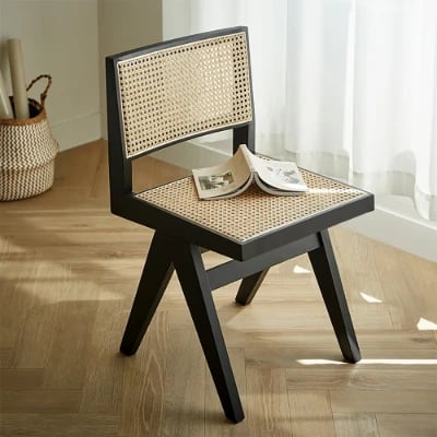 Picture of Rivo Black Wood & Cane Dining Chair