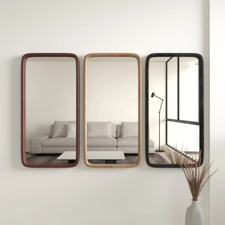 Aisja Rectangle Wood Wall Mirror