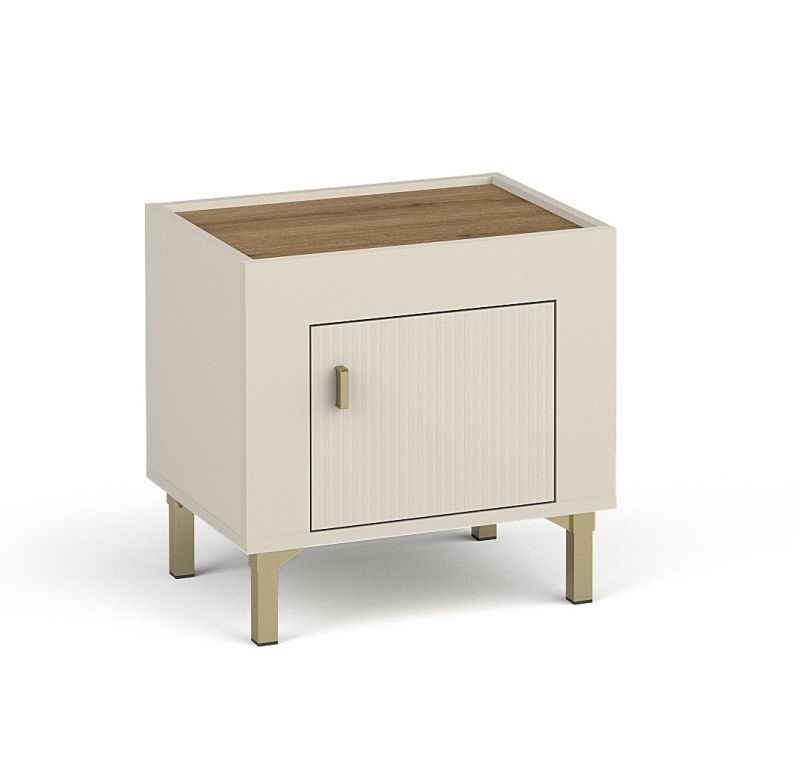 صورة طقم غرفة نوم ليورا – لوح رأسي مُبطن مع وحدة تزيين