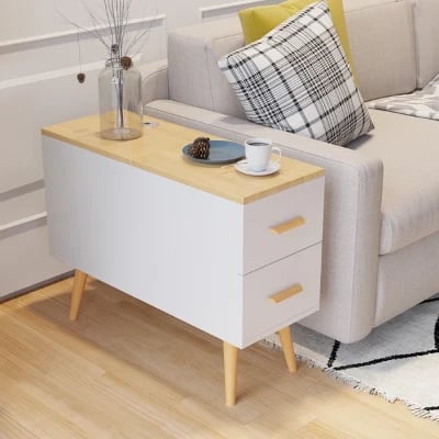 Picture of Monumo Natural Wood Side table  - 2 drawers
